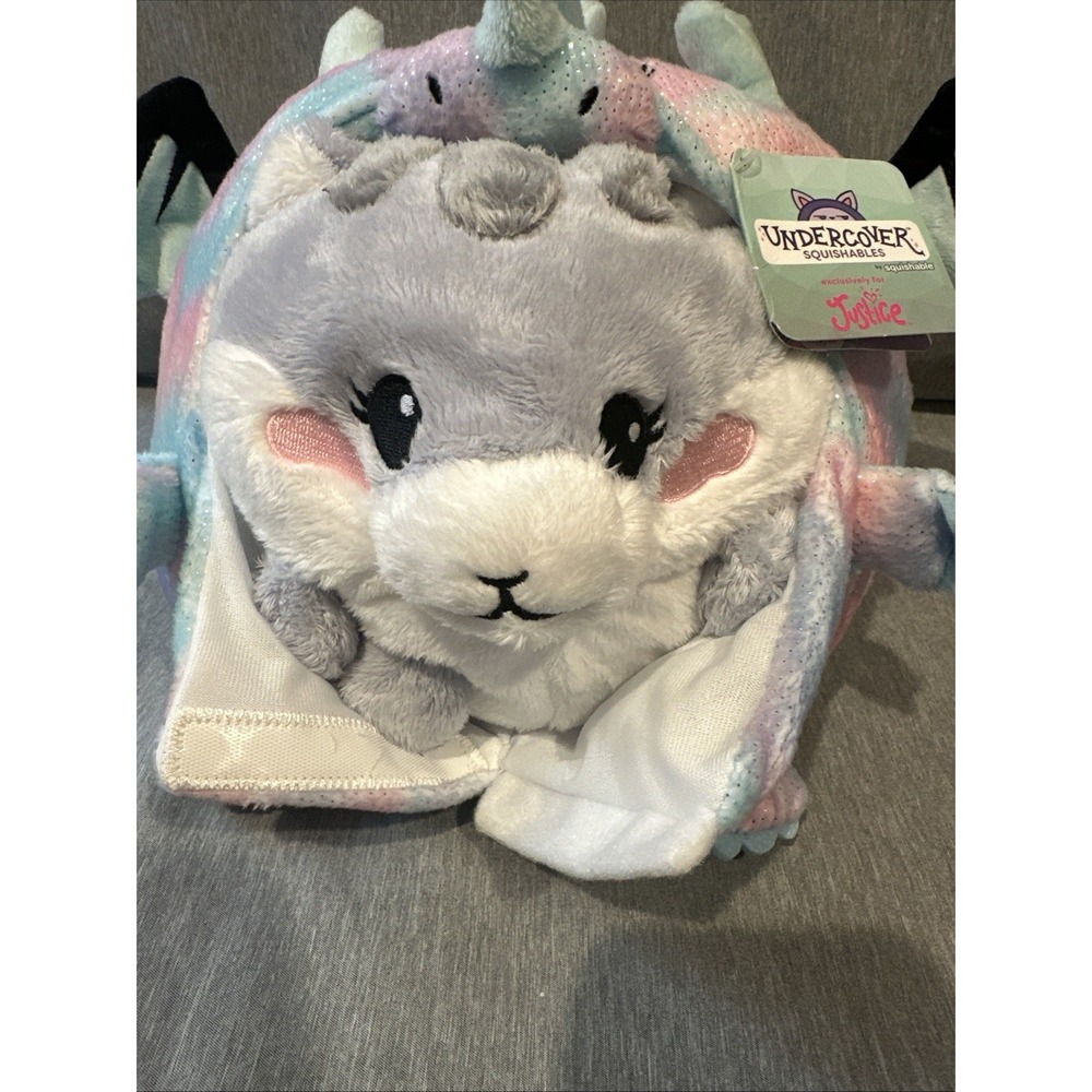 Dragon‎ Hamster Undercover Squishable JUSTICE Tie Dye Plush Agent Amber NEW NWT